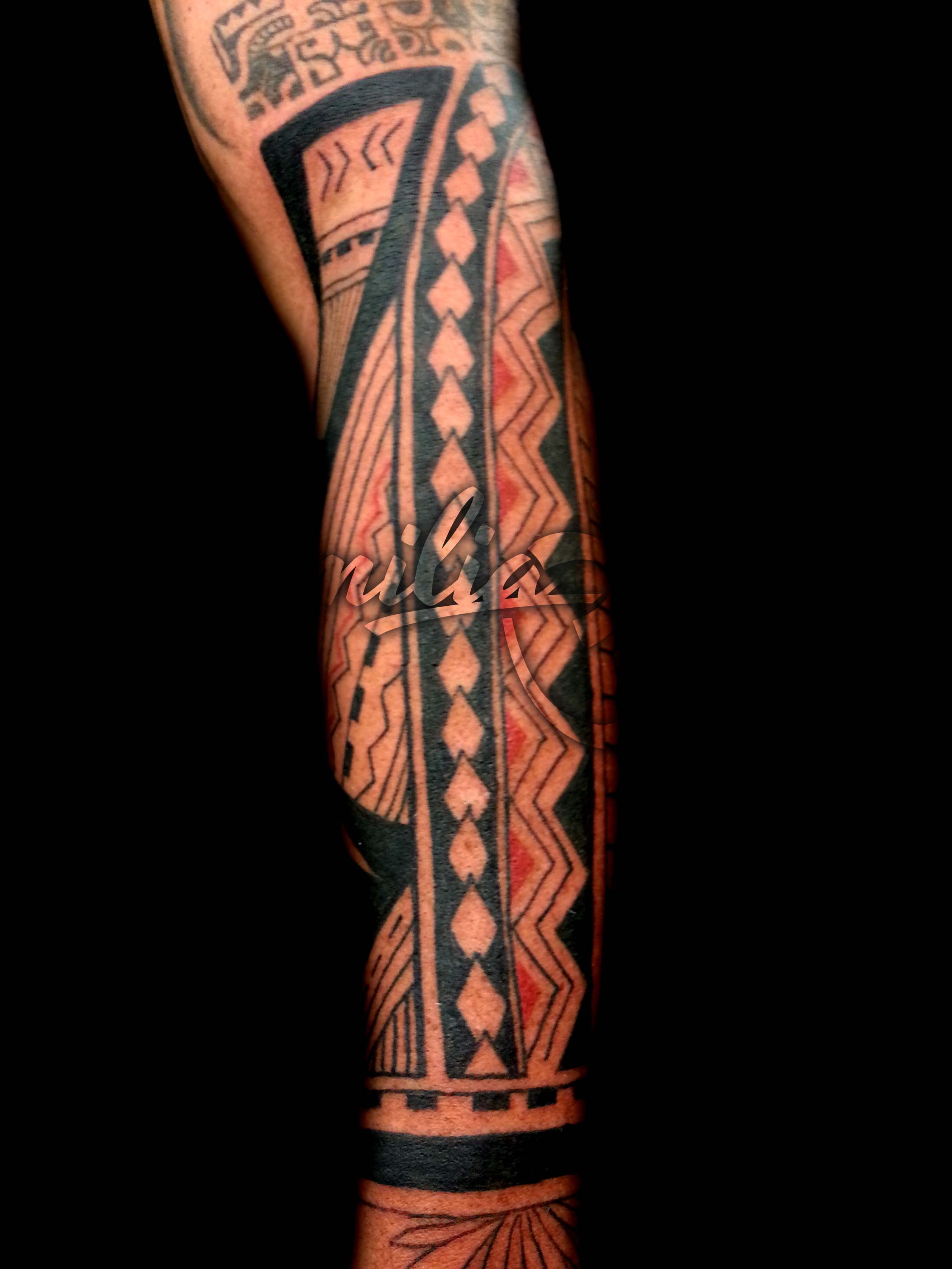 polynesian sleeve tattoo