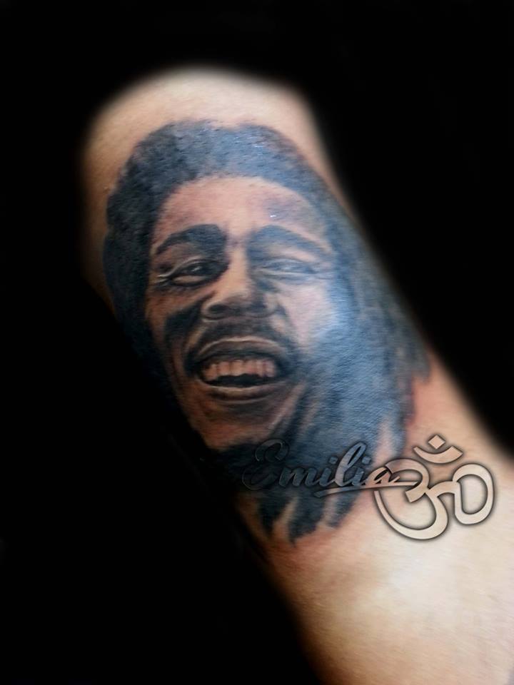 Bob Marley Portrait Tattoo - Balinese Tattoo Miami