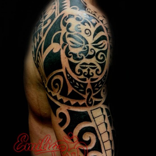 Polynesian Half Sleeve Tattoo - Balinese Tattoo Miami